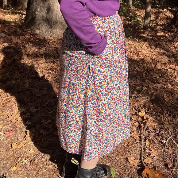 Requirements Vintage 90s Multi Color Abstract Confetti Skirt With Pockets Sz M - Picture 2 of 10